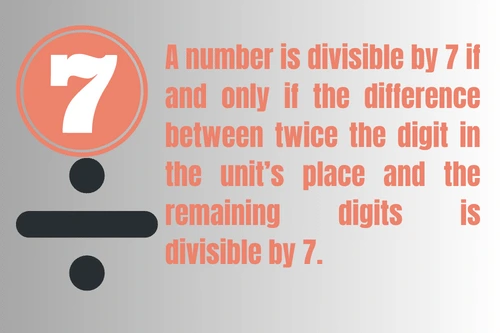 Divisibility rule by 7