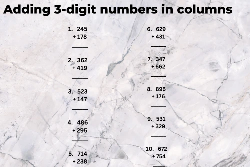 Adding 3-digit numbers in columns