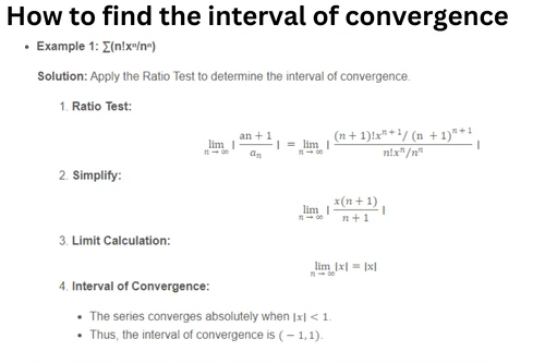 How to find the interval of convergence (1)
